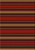 American Dakota Santa Fe Stripe Multi rug with horizontal red, rust, gold, brown and black bands
