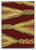 American Dakota Finger Weave Red rug with long cream-and-gold zigzags and linked multicolor circles