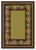 American Dakota Rolling Water Multi rug with a warm brown center and curling cream, red and green border motifs
