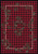 American Dakota Wooded Pines Red rug with pinecones and thin branches over red-and-black checks