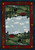 American Dakota Black Bear Creek rug with bears, pine trees and red cabins around a pale blue center