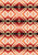 American Dakota Life Path Fire rug with repeating red, orange and cream stepped diamonds and dark bands