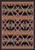 American Dakota Saddle Blanket Periwinkle rug with muted pink-purple stepped geometry over dark horizontal bands