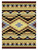 American Dakota Sallisaw Blue rug with cream and muted blue diamonds, dark triangles and warm gold geometric bands