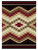 American Dakota Starburst Red rug with cream, tan and muted red stepped triangles framed by dark end bands