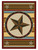 American Dakota Hacienda Star Maize rug with a large dark star medallion, golden stripes and small corner stars