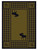 American Dakota Moose Refuge Green rug with black moose silhouettes on olive and a dark checked border
