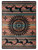 American Dakota Ghost Rider Turquoise rug with running horse bands and a circular medallion over turquoise, rust and cream stripes