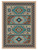 American Dakota Indigo Turquoise rug with turquoise medallions, tan-and-cream geometry and a layered patterned border