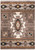 American Dakota Barrel Worn Saddle rug with a cream stepped medallion and patterned bands over a weathered brown field