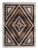 American Dakota Rim Shot Earthen rug with cream nested diamonds, corner triangles and a central cross on dark brown