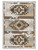 American Dakota Adobe Rio Tanner rug with distressed brown and gold-tan medallions across a faded cream field