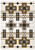 American Dakota Grand River Canyon rug with brown and muted gold outlined crosses over a light oatmeal striped field