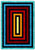 American Dakota Intrigue Sunset rug with a turquoise outer frame and nested red, orange, gold and dark rectangles