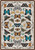 American Dakota English Collector Cabinet Butterfly Multi rug with rows of colorful butterflies and fine ornamental lines on a light ground