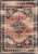 American Dakota Persian Version Distressed Sunset rug with faded rust, pink, cream and dark blue medallion geometry
