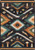 American Dakota Interlaced Horizon Gem rug with turquoise, cream and gold diamond geometry over a dark textured field
