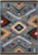 American Dakota Interlaced Horizon Gray Stone rug with cream-and-gold diamond geometry, rust accents and a blue-gray field