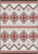 American Dakota Pathways Natural rug with muted red crosses, gray stepped shapes and dark zigzag outlines on a light field