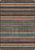 American Dakota Bunkhouse Desert Hues rug with narrow rust, muted turquoise, cream and dark stripes and fine crosswise texture