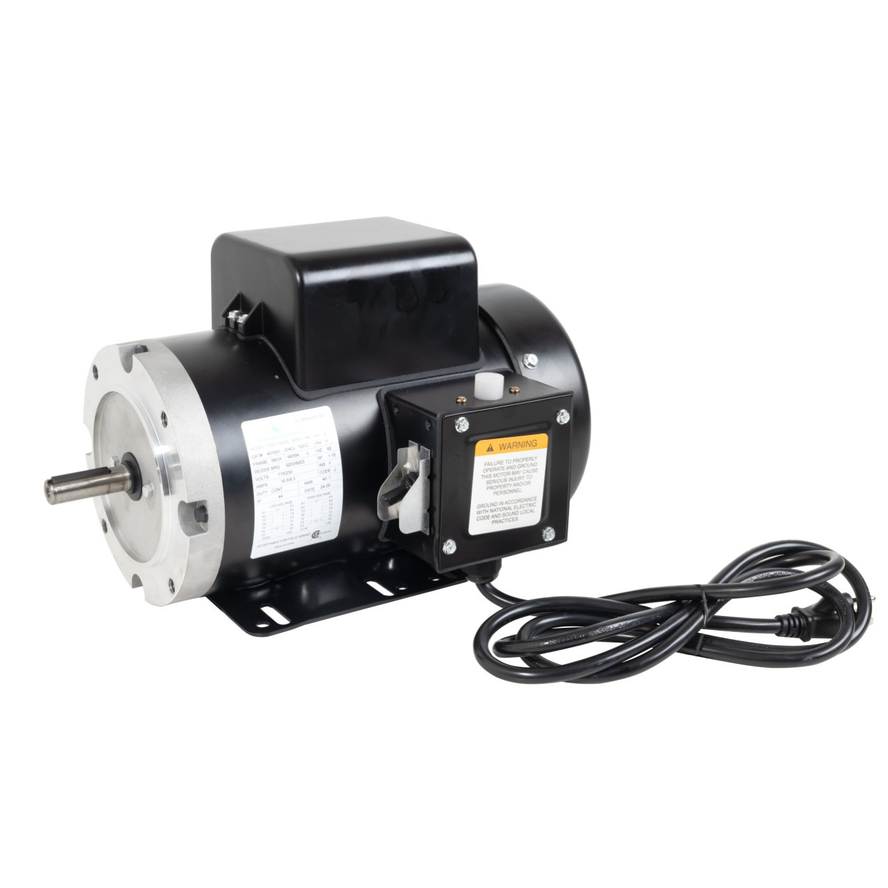 Canpump Electric Motor - 2 hp Single-Phase 120 V, NEMA 56C 5/8