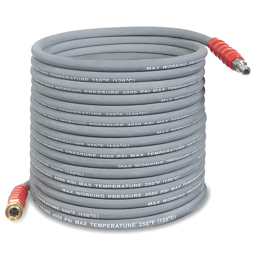 5/16-in Hot Water Wire-Braided Non-Marking Grey Hose, 4200 psi, Quick-Connect