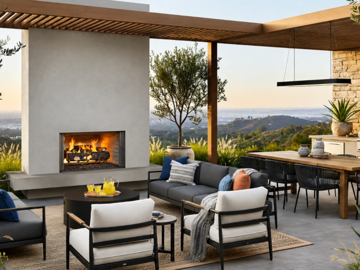Majestic Villawood 36" Outdoor Wood Fireplace - ODVILLA-36T(H)-B