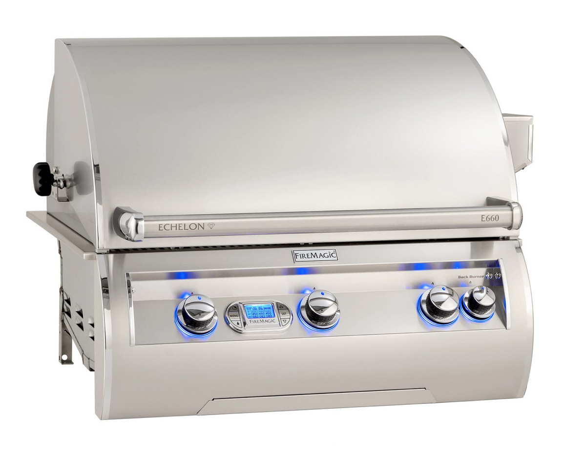 Fire Magic Echelon Diamond 30" E660 Built-In Gas Grill with Digital Thermometer, NG - E660I-8E1N