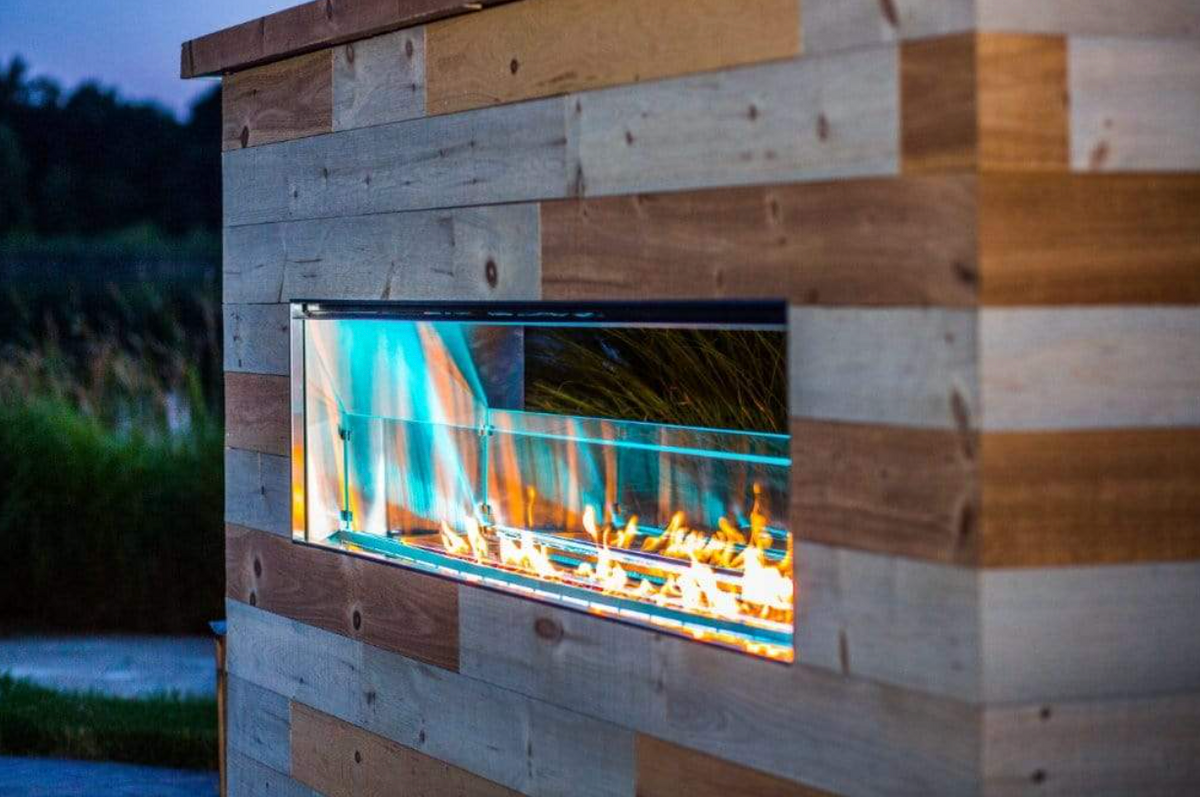 Firegear Kalea Bay 36" LED Linear Outdoor Gas Fireplace - OFP-36LECO-N(P)LED