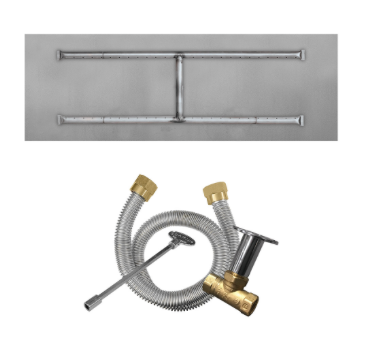 Firegear Stainless Steel Linear H Burner Flat Burner System, AWS Ignition - LOF-3614HAWS-N