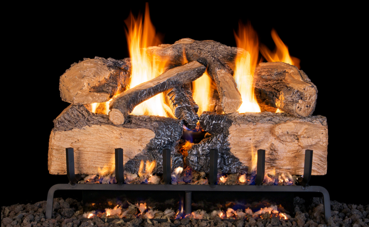 Real Fyre Charred Angel Split Oak 18/20" G31 Series Standard Vented Gas Log Set - CHNS-18/20