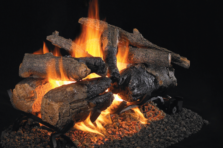 Real Fyre Charred American Oak G45-2 Series See-Thru Standard Vented Gas Log Set - CHAO-2-18/20"