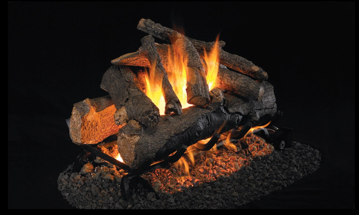 Real Fyre American Oak Designer 18/20" G45-2 Series Vented Standard See-Thru Gas Log Set - AO-2-18/20