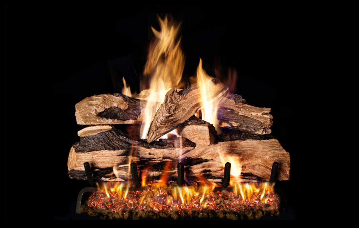 Real Fyre Split Oak Designer Plus 18/20" G45-2 Series Vented Standard See-Thru Gas Log Set - SDP-2-18/20