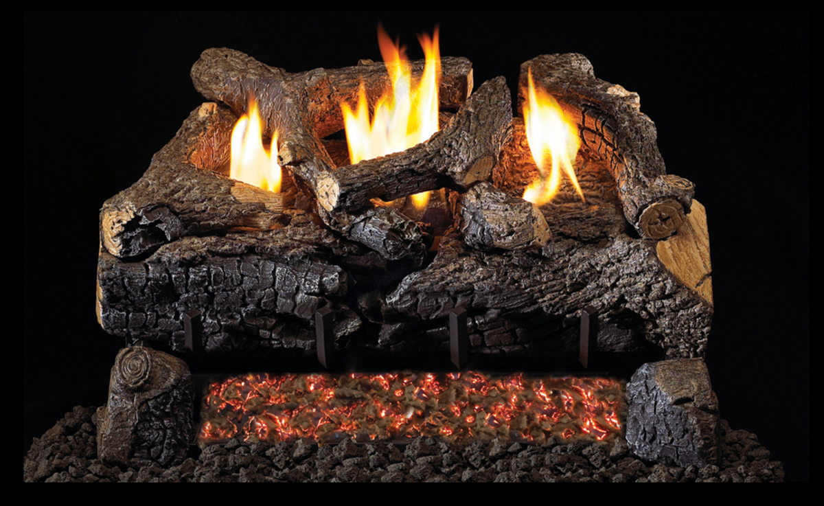 Real Fyre Evening Fyre Charred 16/18" See-Thru G18 Series Vent-Free Gas Log Set
