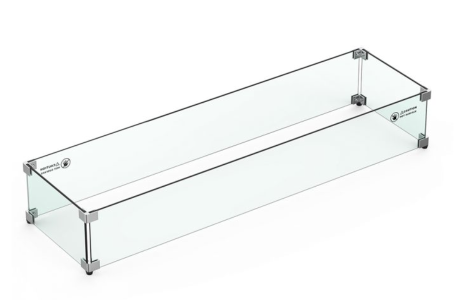 Grand Canyon Glass Wind Guard for 72x30 inch Fire Table - GWG-L48