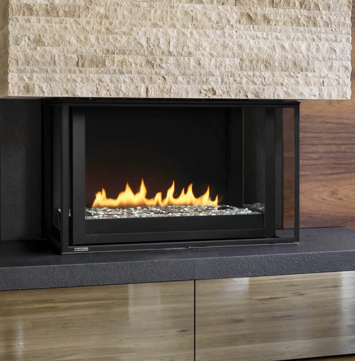 Montigo Divine 38" Contemporary Bay Multi-Sided Gas Fireplace - HL38PRNI-2