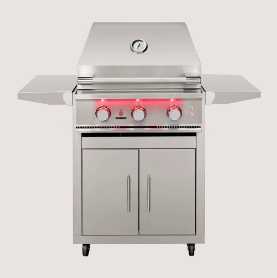 TrueFlame 25" 3-Burner Freestanding Gas Grill - TF25FS-NG(LP)
