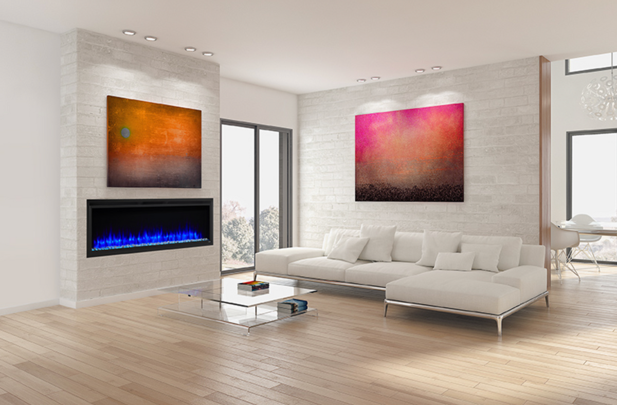 SimpliFire Allusion Platinum 60" Recessed Linear Electric Fireplace - SF-ALLP60-BK