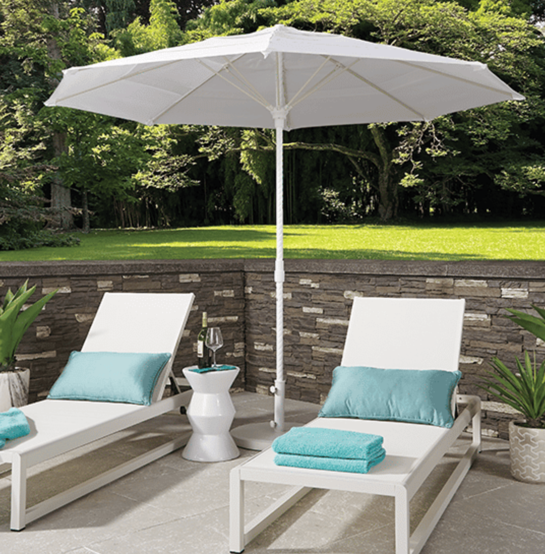 Current Luxury Helux Manual Outdoor Umbrella - HX-0-09-WH-BK