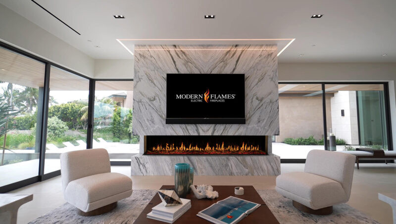 Modern Flames Orion Multi 120" Multi-Sided Heliovison Linear Electric Fireplace
