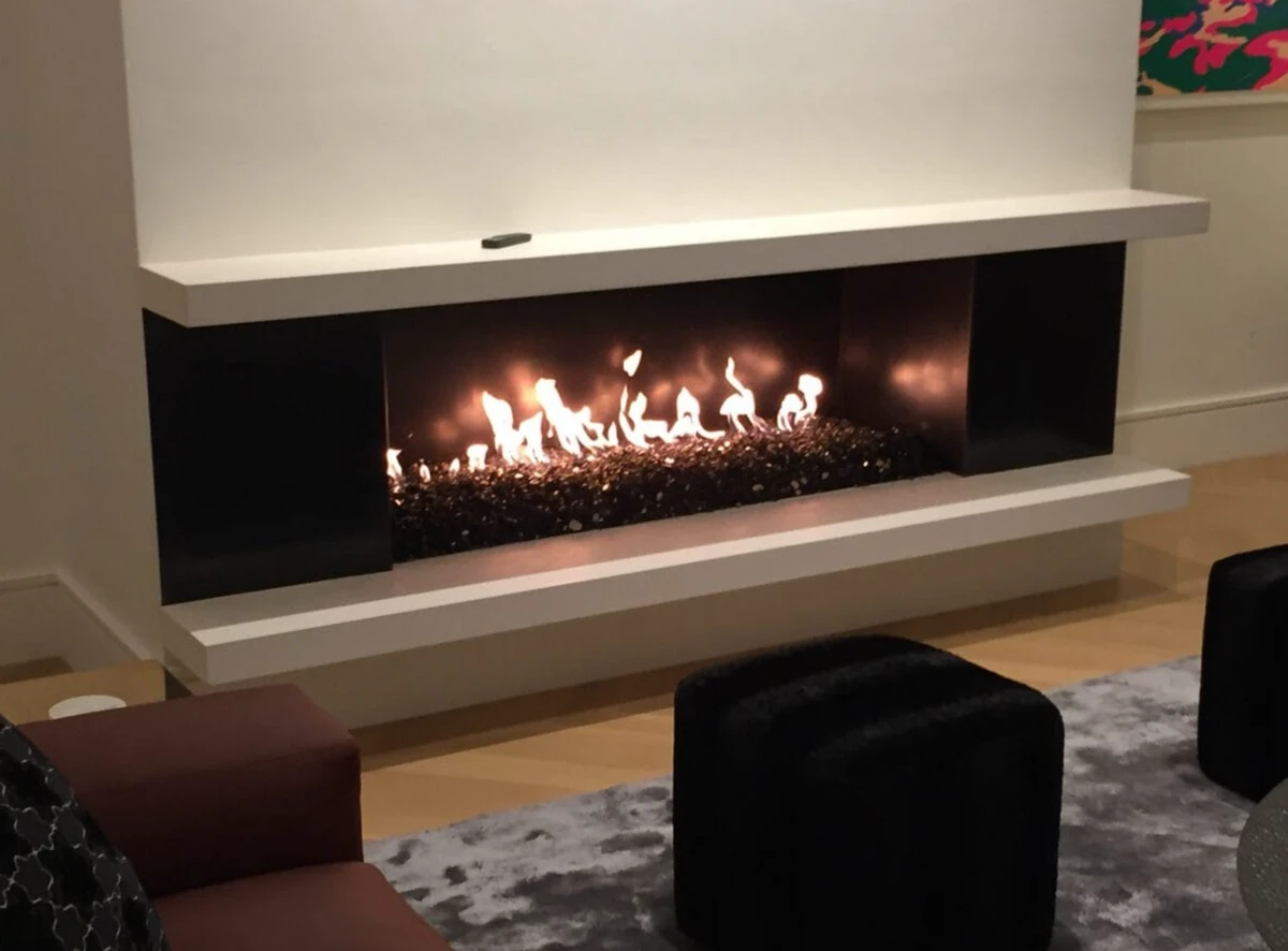 Mason-Lite 48" Linear Vent-Free Masonry Gas Fireplace with Burner Trough- LMFP48-VF