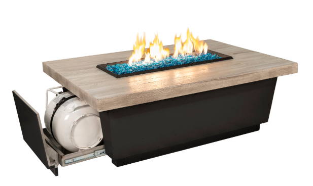 American Fyre Designs Reclaimed Wood Contempo Select Chat Height Firetable, LP - 785-BA-xx-M4PC