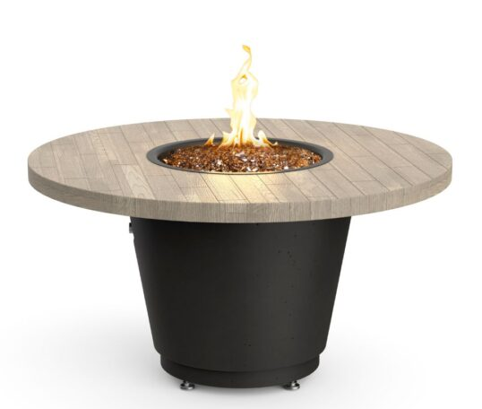 American Fyre Designs Reclaimed Wood Cosmopolitan Round Chat Height Firetable - 645-xx-11-M2xC