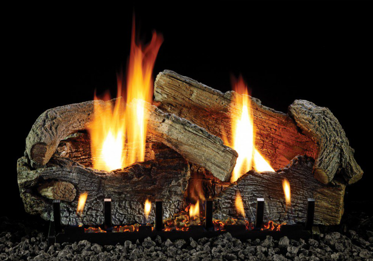 Empire WMH Staked Age Oak 18" 7-Piece Refractory Log Set - LS18SRAO