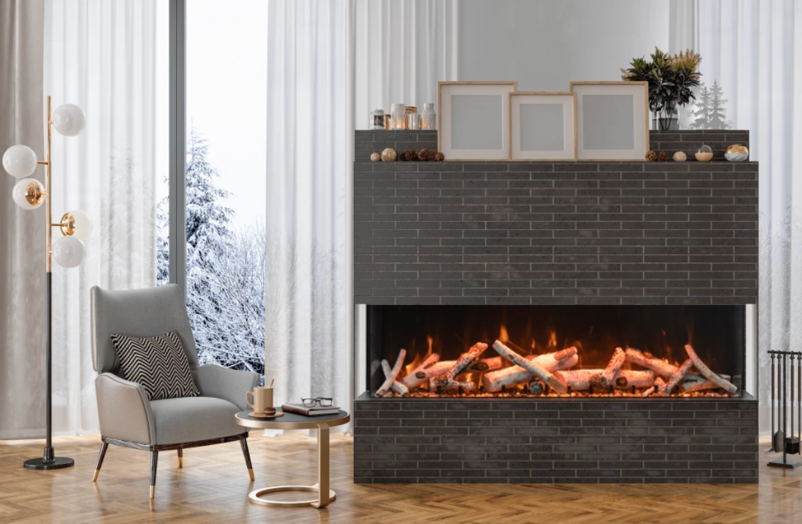 Amantii Tru View XL 72" Deep Smart 3-Sided Built-In Electric Fireplace - 72-TRU-VIEW-XL