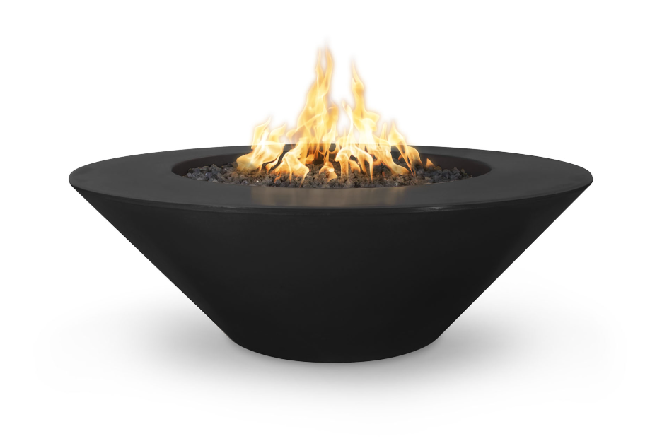 The Outdoor Plus Cazo 60" Wide Ledge Round Fire Pit, Powder Coated Metal - OPT-CZPC60