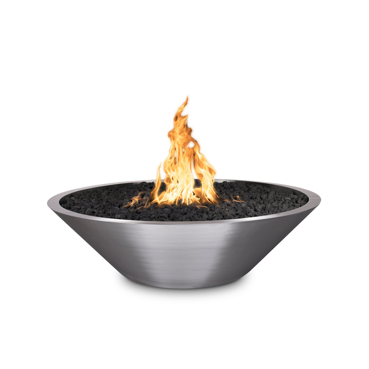 The Outdoor Plus Cazo 48" Narrow Ledge Round Fire Pit, Stainless Steel - OPT-SS48FP