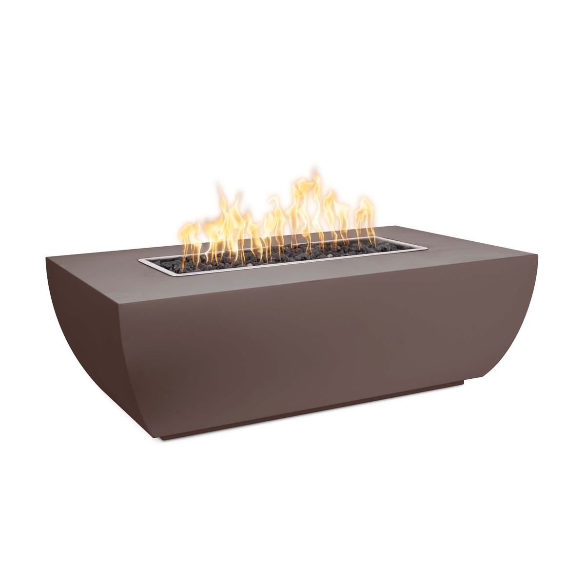 The Outdoor Plus Avalon 72" Linear Rectangular Fire Pit, Powder Coat Finish, 15" Tall - OPT-AVLPC7215