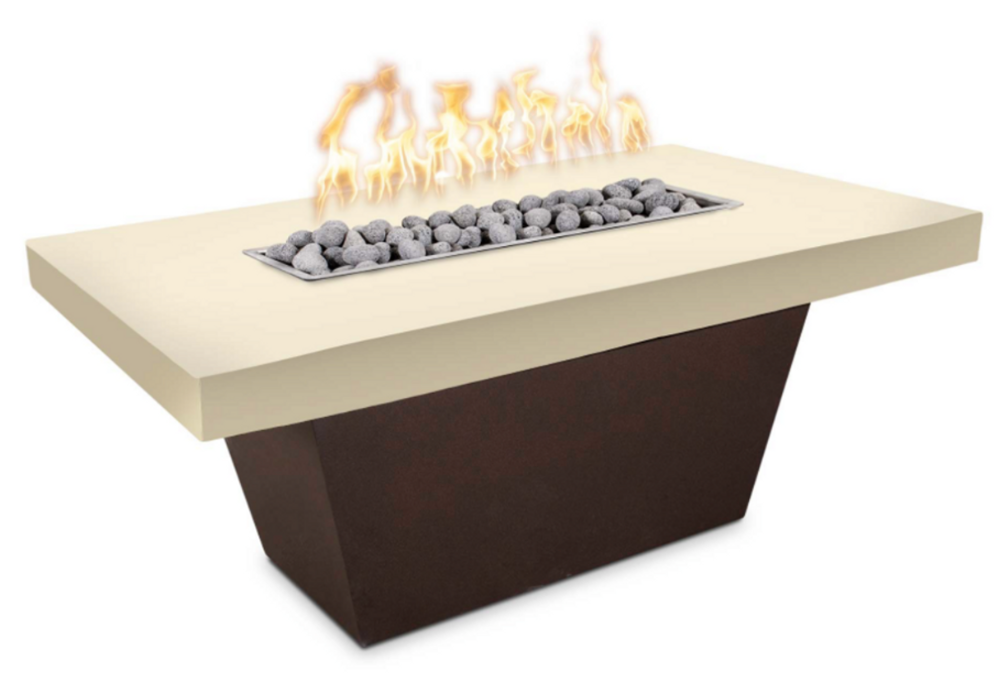 The Outdoor Plus Tacoma 48" Slate Fire Table with GFRC Top and Powder Coated Base, Low Voltage Electronic Ignition - OPT-TACS4830E12V